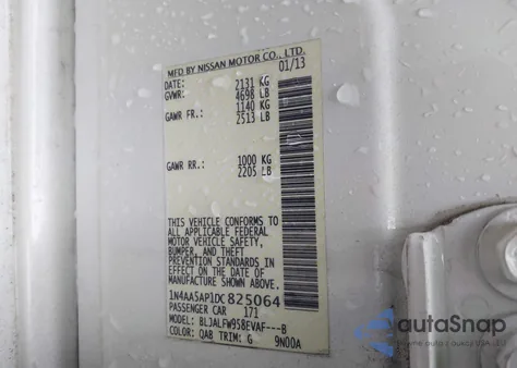 2013 Nissan Maxima 3.5 Sv from USA, damaged, VIN 1N4AA5AP1DC825064